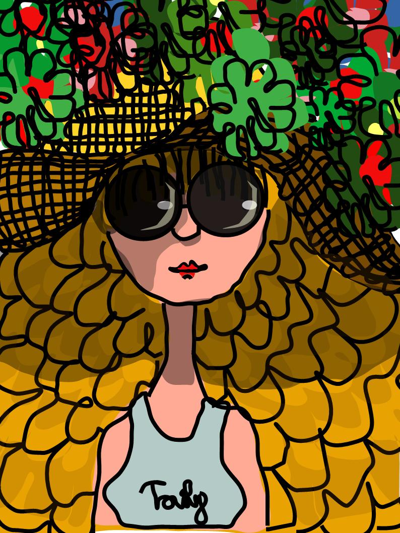 #25 blonde with huge decorated hat