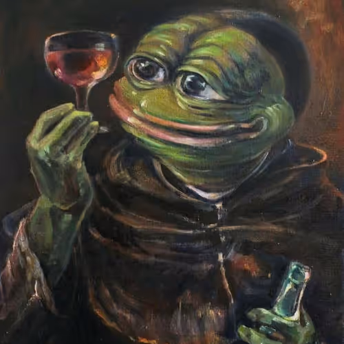 Monk with a wine glass